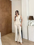 V-Neck Sleeveless Vest With Trousers sets